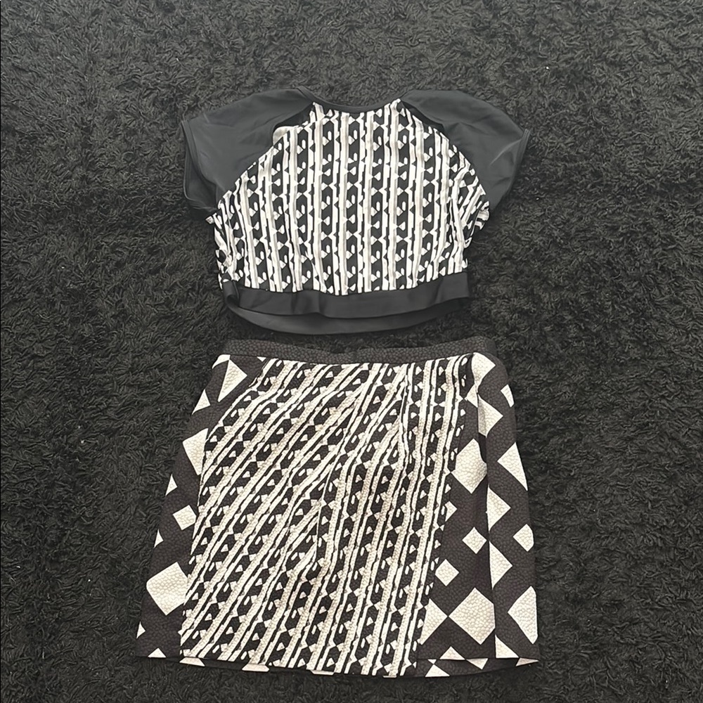Peter Pilotto for Target Black and White Skater Mini Skirt